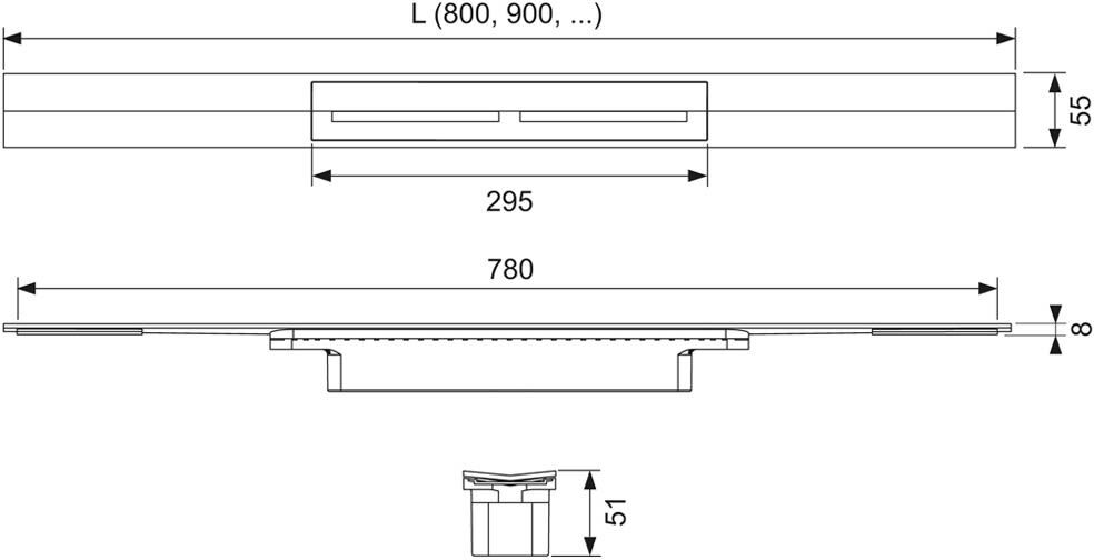 TECE TECEdrainprofile Duschprofil 90 cm