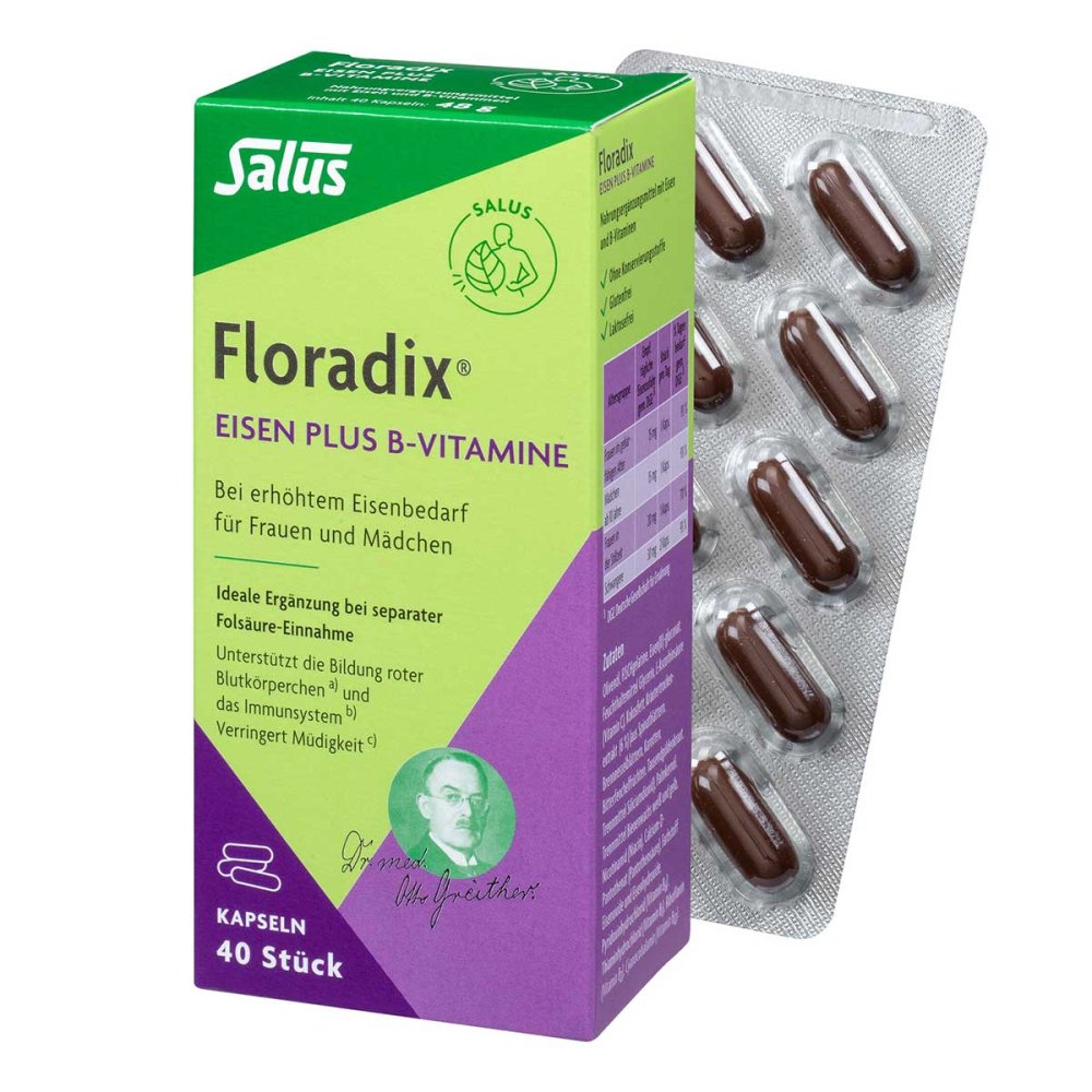 SALUS Pharma GmbH Floradix Eisen plus B Vitamine Kapseln 07764261