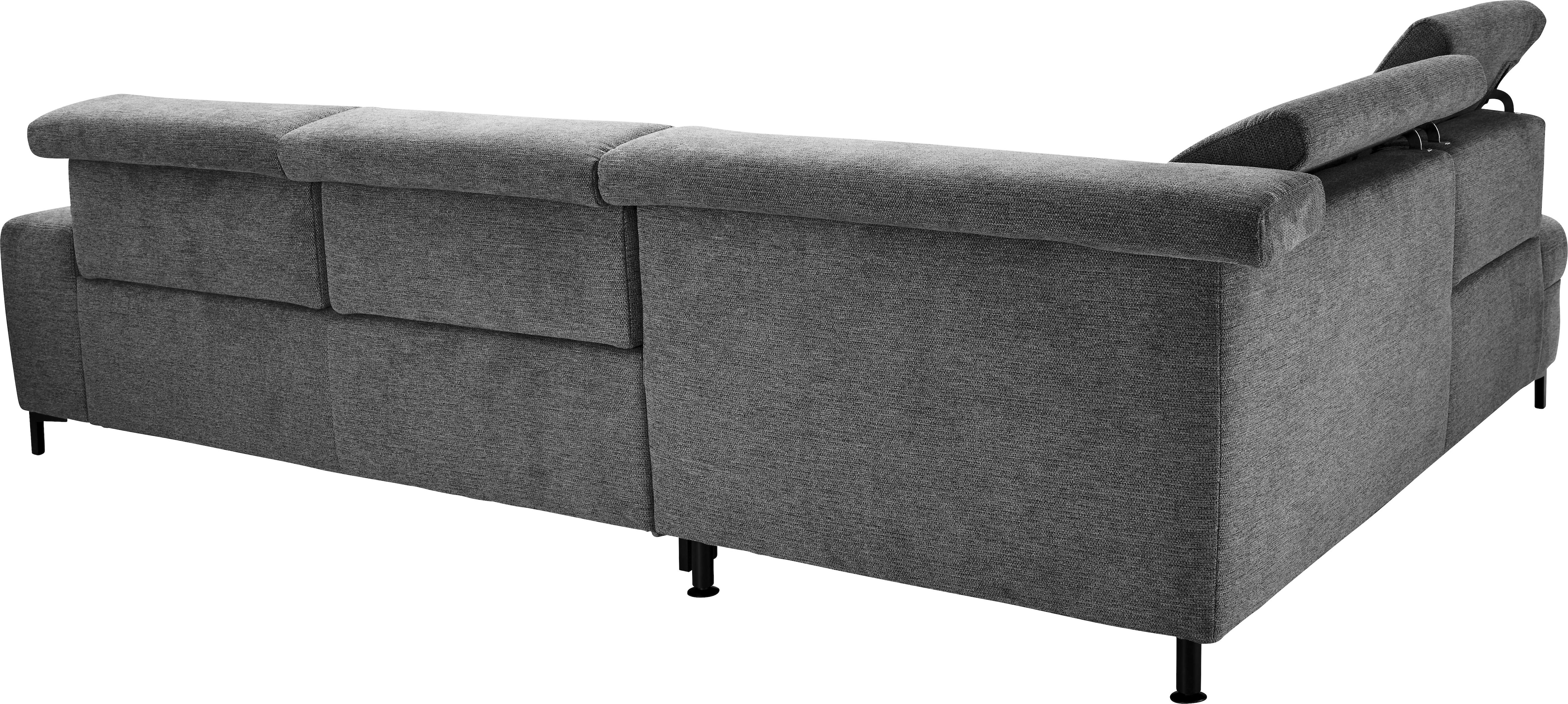Ecksofa "SO 3400 Sitzhöhe 49cm, Sitztiefe verstellbar, B/T 317/220 cm", grau (famosa anthrazit), SET ONE BY MUSTERRING, Sofas, B/H/T: 317cm x 86cm x 220cm, Flachgewebe, Armlehne rechts, Sitztiefenverstellung,ohne Kopfteilverstellung,Ohne Bettfunktion,Ohne