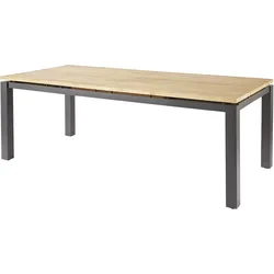 Diamond Garden Ausziehtisch PORTO 220/320 x 100 cm, Edelstahl Dunkelgrau / Recycled Teak