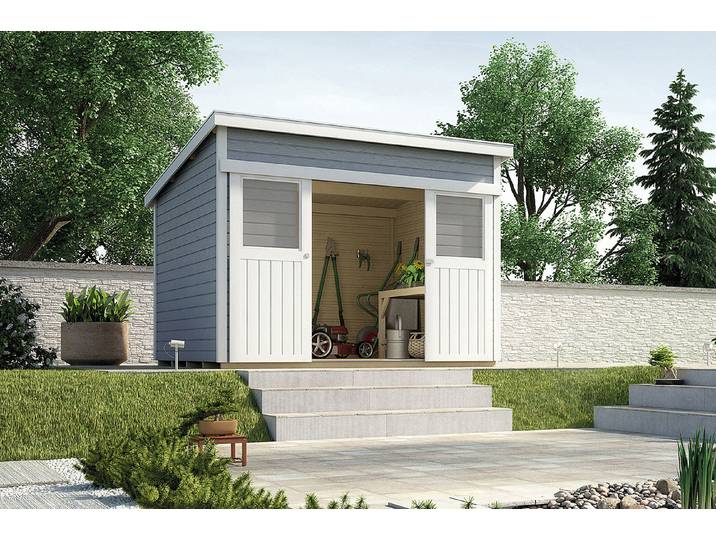Weka Schiebetürhaus 225 Grau 3 × 3 m