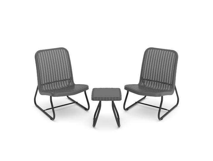 Gartenmöbel Set Rattan MERIVA grau