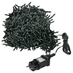 ECD Germany LED Cluster Lichterkette 30 m 1500 LEDs Extra Warmweiß 8 Programme IP44 Innen/Außen Weihnachtsbeleuchtung Deko