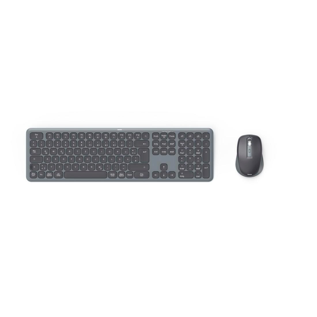 Hama 00173065 Multi-Device-Tastatur-Maus-Set "WKM-550", kabellos, Funk/BT, SW, QWERTZ DE