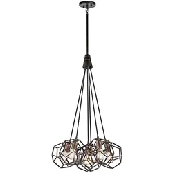 Kronleuchter Deckenlampe Hängeleuchte Stahl D 57,6 cm Esszimmerleuchte