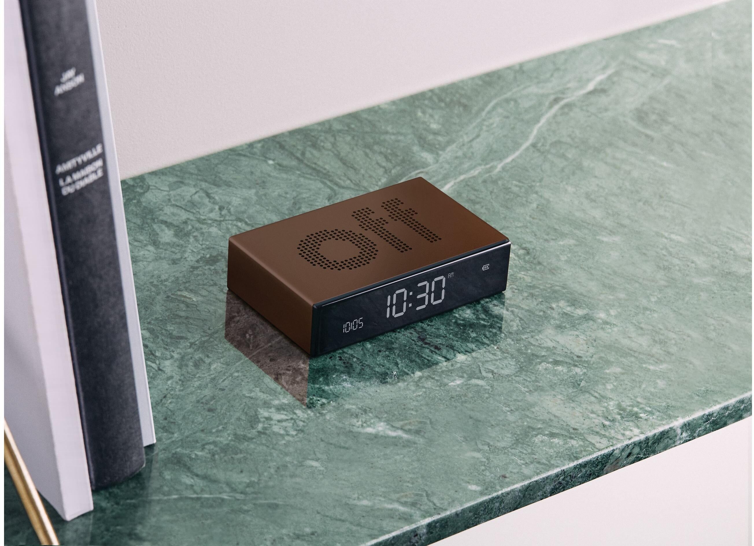 Wecker LEXON "Flip Premium", braun (bronze), Wecker, Wecker bronze Einheitsgröße