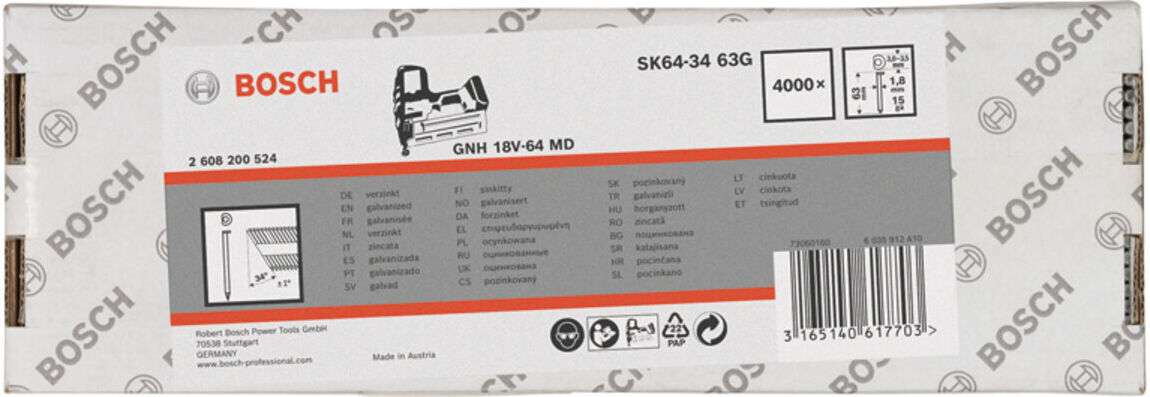 Bosch Senkkopf-Stift 64-34 63 G 63 mm verzinkt (2608200524)