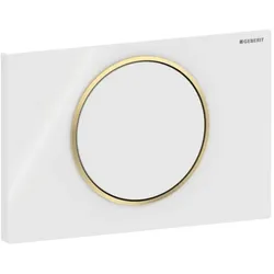 Geberit Sigma 10 Round Betätigungsplatte 115758KK5 weiss/vergoldet, für Spül Stopp Spülung
