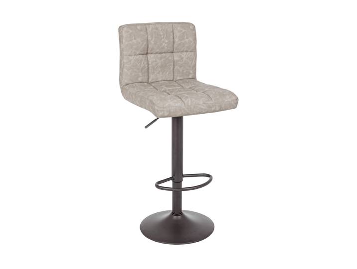 Höhenverstellbarer Barhocker „Greyson“ Leder Hellgrau Bloomingloft Budget