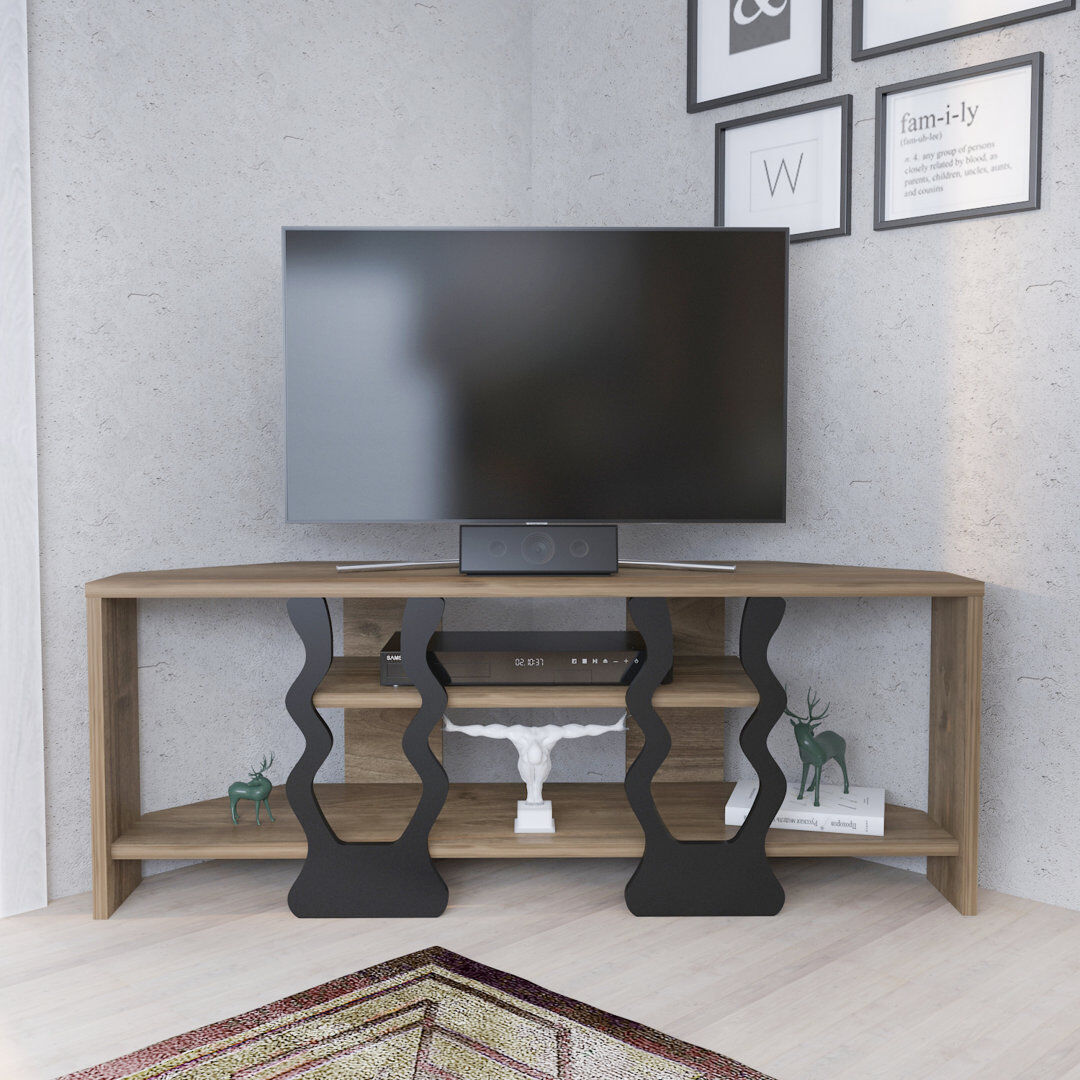 Wade Logan Sigel Corner TV Stand for TVs up to 50" Brown 50"
