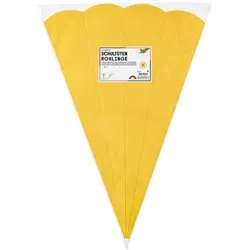 Folia, Schultüte, Schultten-Zuschnitt, 6-eckig, 680 mm, gelb (68 cm, 5x)
