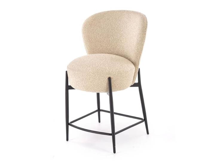 Chaise de bar contemporaine en tissu de polyester beige