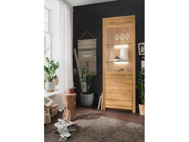 Vitrine 65x204cm 'Dover' Wildeiche geölt WZ-0169