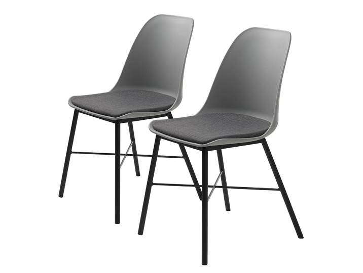 Esszimmerstuhl 2er-Set 47 x 83 x 54cm Grau/Grau