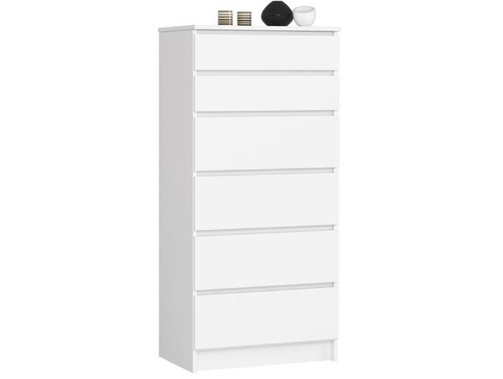 Commode AKORD K60 Blanche 60 cm 6 tiroirs façade Blanche 60x40x130 cm