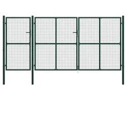 vidaXL Gartentor Stahl : Farbe - Grün, Größe - 400 x 150 cm