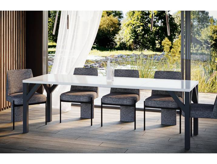 Endo-Moebel Esstisch Baltika ausziehbar 130-240cm / 130-185cm erweiterbar Vierfuß-Gestell, bis zu 10 Personen, stabil