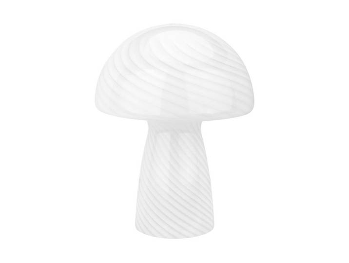 Novel Tischleuchte Boise, Weiß, Glas, Streifen, rund, 28 cm, RoHS, CE, Schnurschalter, Lampen & Leuchten, Innenbeleuchtung, Tischlampen, Tischlampen