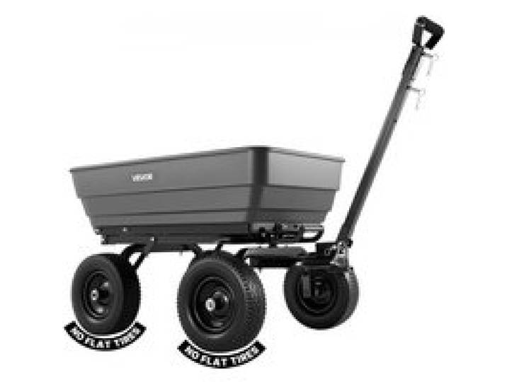 VEVOR Gartenwagen mit Kippfunktion 544 kg Kippwagen Bollerwagen Dumper, 0,2 m³ Nutzinhalt 2-in-1-Verstellbarer Griff 90°-Schnellkippmechanismus 180°-Schwenkrädern für Pflanzen Erde Erntegut