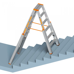 Layher Topic 1062 Treppenstehleiter mit 6 Stufen 2,95m AH