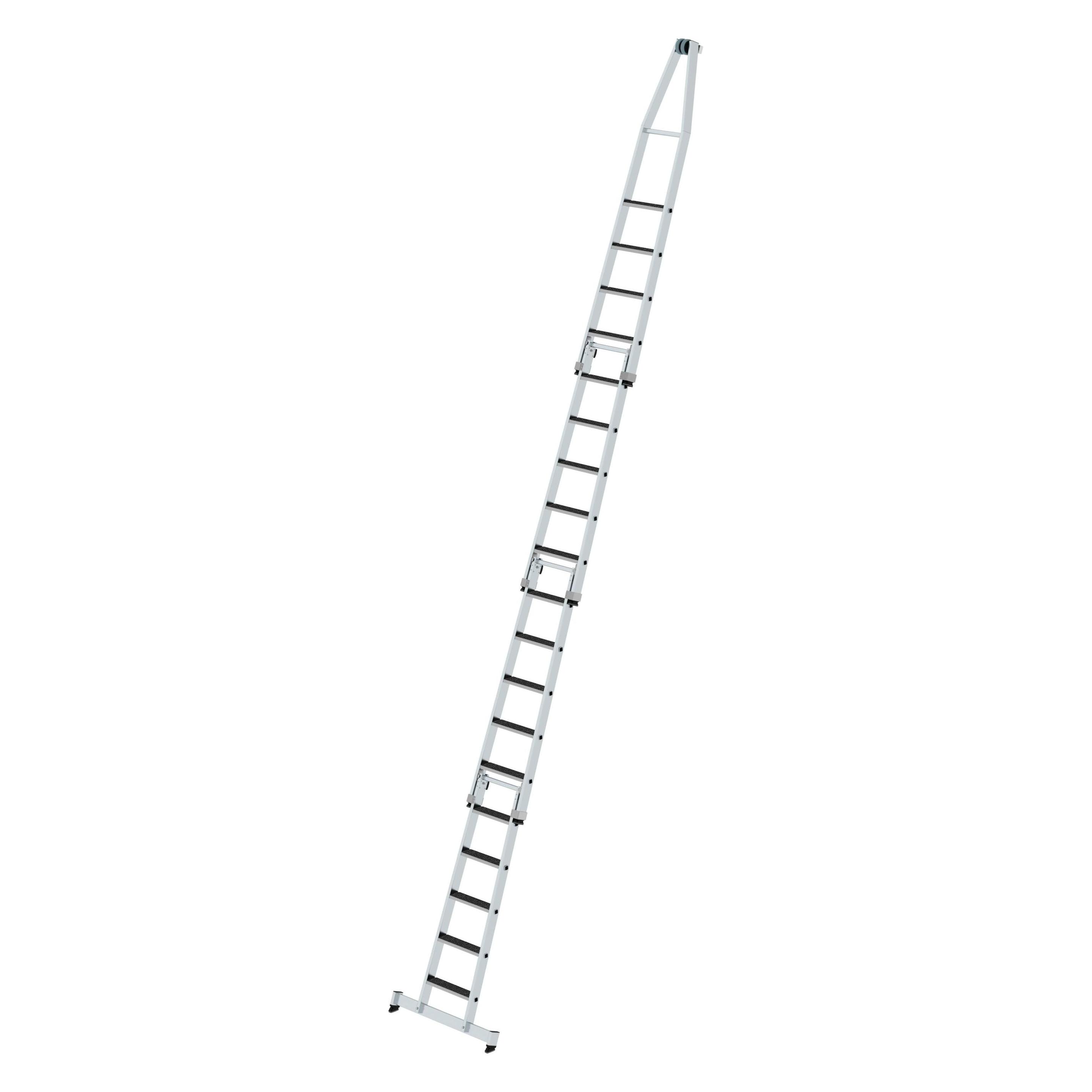 Guenzburger Stufen-Glasreinigerleiter-Satz mit nivello-Traverse und clip-step R13 4-teilig (Gerüst, 700 cm) (040741)