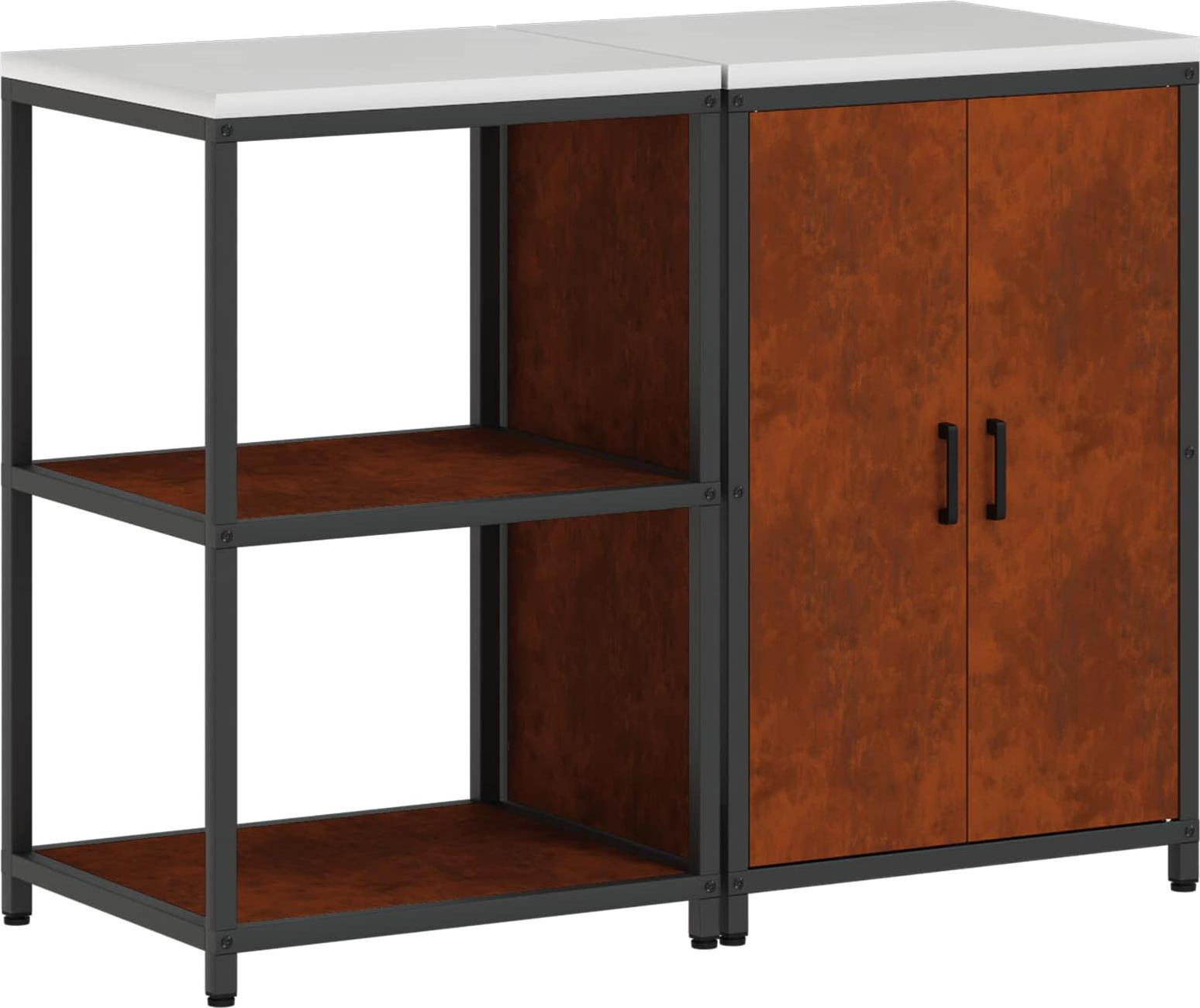 vidaXL Opbergset voor de keuken HATTEM, 2 stuks, roestvrijstalen look