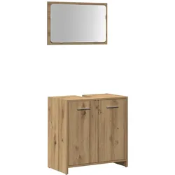 Helloshop26 - Wandhängender Badezimmerschrank mit Spiegel 60 x 33 x 61 cm viel Stauraum modernes Design gemütliche Atmosphäre 02_0050727