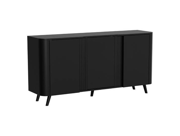 Buffet en bois noir 151x42x70h cm