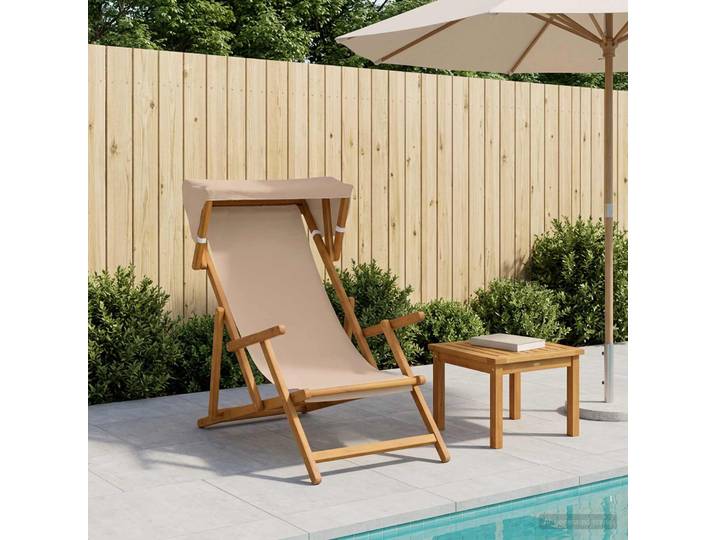 vidaXL Liegestuhl 3 Position Massives Eukalyptus Holz Taupe