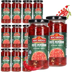 RICARDO Rote Peperoni Chili geschnitten 12 x 250g