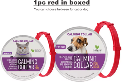 Inspire Picks Adjustable Pheromone Calming Collar For Cats & Dogs Long Lasting Anxiety Relief 1pc Red In Boxed calming For Dog 70cm