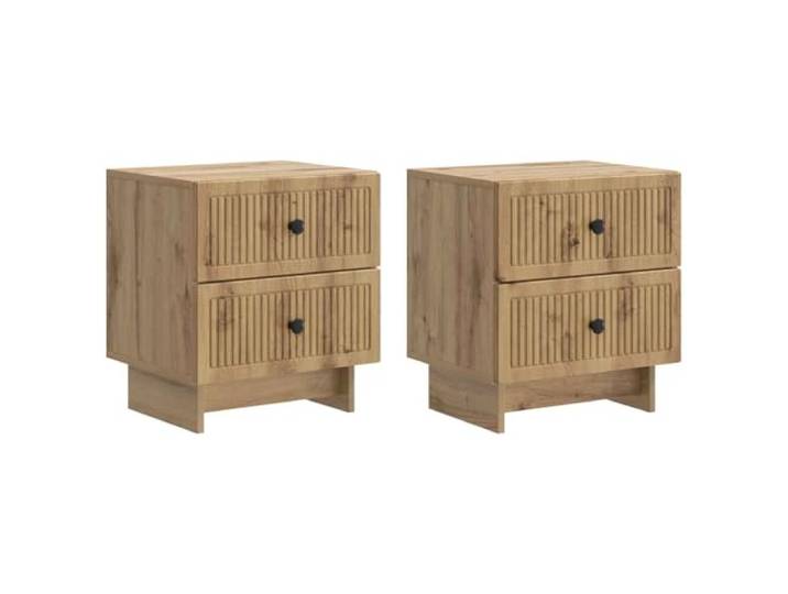 fsahslih Nachttisch 2er Set Artisan-Eiche 43x34,5x47,5 cm Beistelltisch Praktisches 2er Set Nachttische aus robustem Holzwerkstoff für Schlafzimmer und Wohnzimmer mit viel Stauraum.