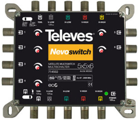 Televes Multischalter 5 in 6 Guß NEVO recpower kask. MS56C (714502)