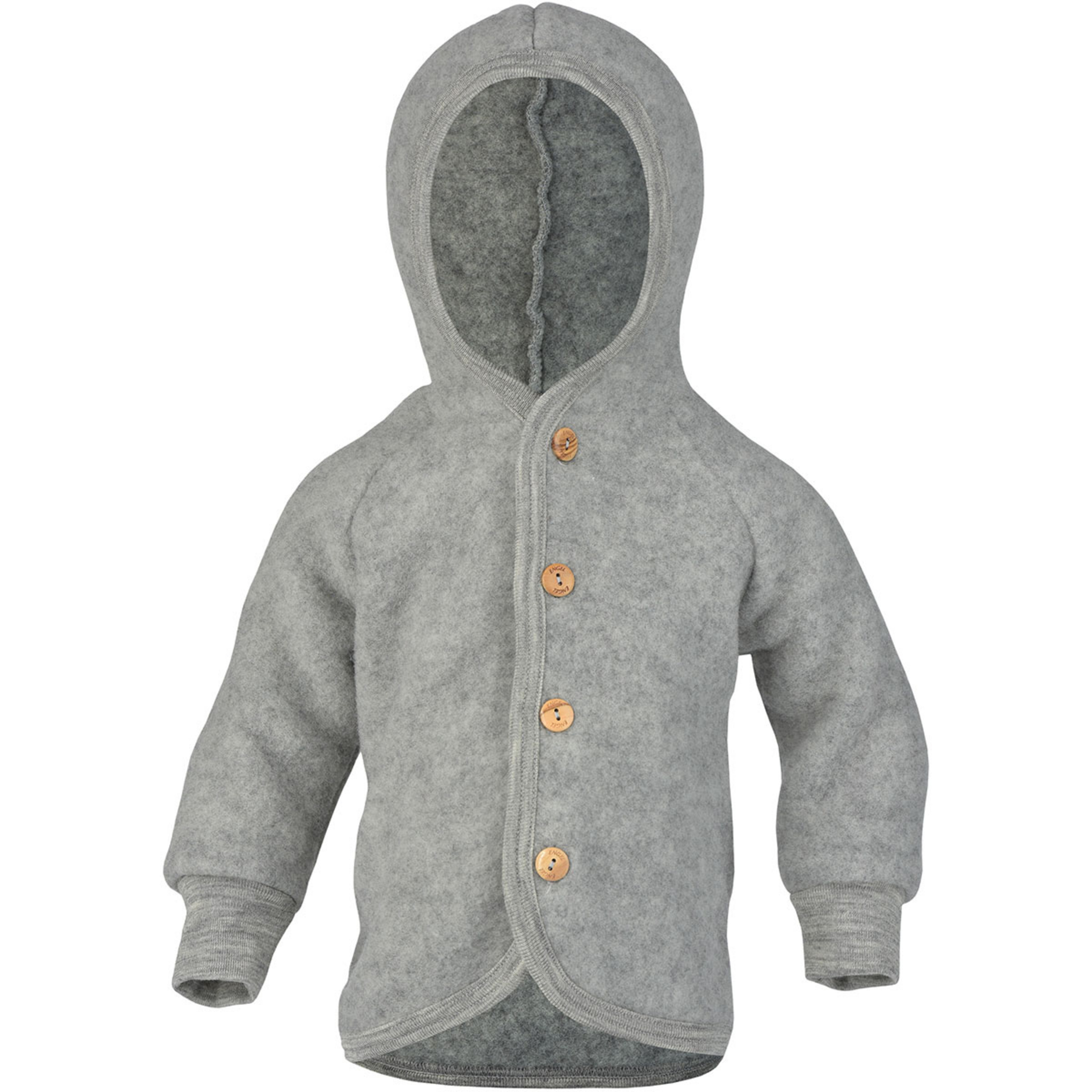 Engel Wollfleece Kinder Freizeitjacke, Parkas grau Größe 62 Trekking Hautfreundlich Merinowolle