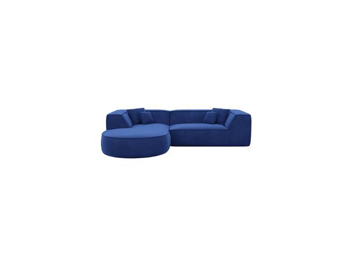 4-Sitzer Design Ecksofa „Lorenza“ mit Samtbezug Samtbezug Königsblau BLOOMINGLOFT Collection