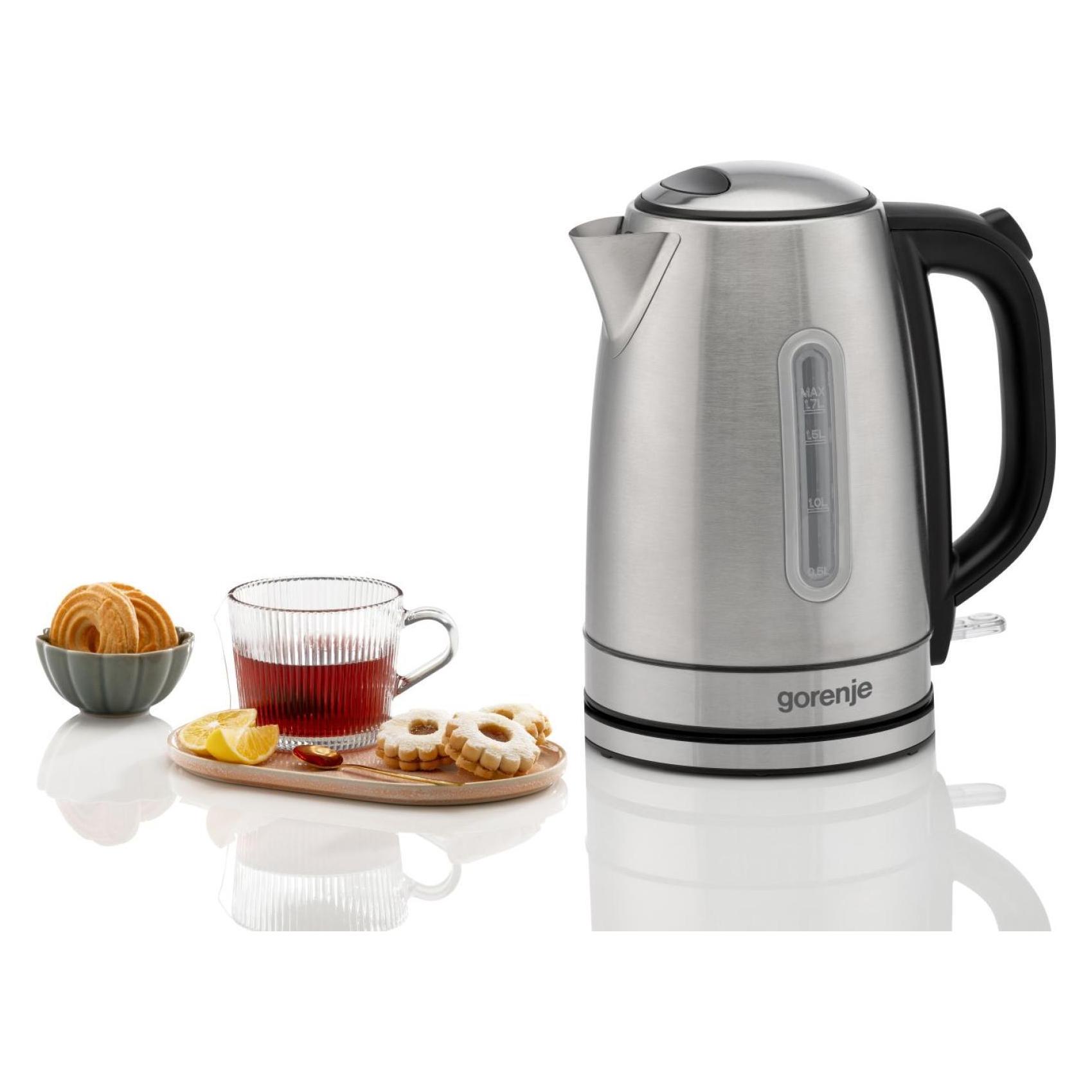 Gorenje K17DS Kettle, Electric, Capacity 1.7 L, Power 2200 W, Stainless steel (1.70 l) (K17DS)