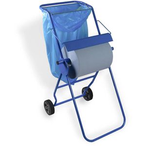 Semy-Top Putztuchrollenhalter ST-88523, Bodenständer, für Rollen bis 40 cm, Metall, blau