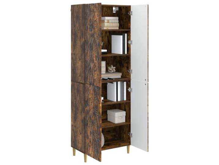 KTHLBRH Schrank-Set 2 Stück Eiche Rauchholz Engineered 4 Regale, 4 Türen, viel Stauraum, Montage erforderlich, vielseitige Verwendung