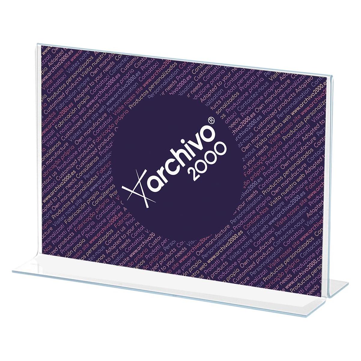 Archivo 2000 Tischaufsteller 11204 CS TP TT PS (Polystyrol) Transparent (A4 quer) (11204 CS TP)