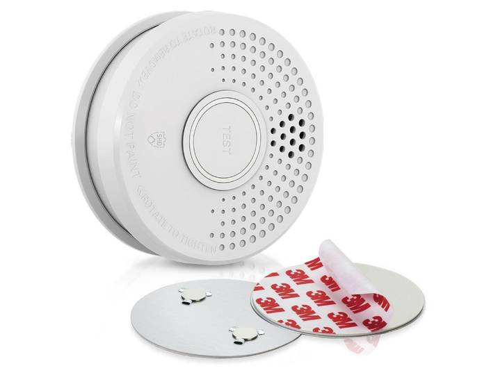 SHD by OneConcept Detecteur de Fumée\, 1x Alarme Incendie Détecteur Fumée pour la Maison\, Bureaux\, Detecteur de Fumee de Cuisine à Capteur Optique avec Fonction Test et Silencieux\, Détecteurs de Fumée