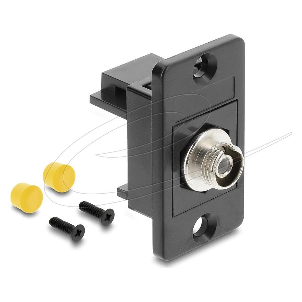 Delock Panel Mount FC Simplex Buchse zu Buchse schwarz (Antennenkabel) (91189)