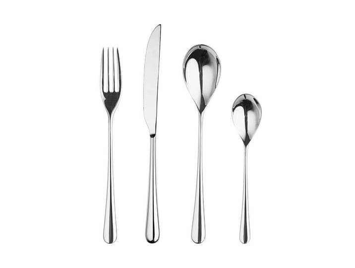 Besteck-Set, Edelstahlfarben, Metall, 24-teilig, Besteck, Besteck-Sets