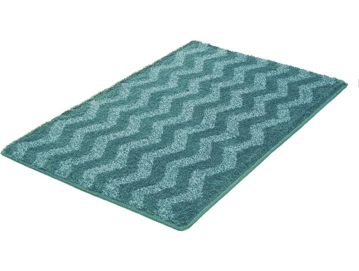Kleine Wolke Zack , Badvorleger, Badezimmer Teppich Höhe 20 mm rutschhemmend beschichtet fußbodenheizungsgeeignet Badteppich, modernes Zickzack Design, Ton in Ton
