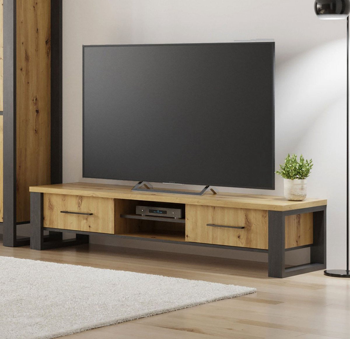 TV-meubel Eden TV-kast Eiken Antraciet