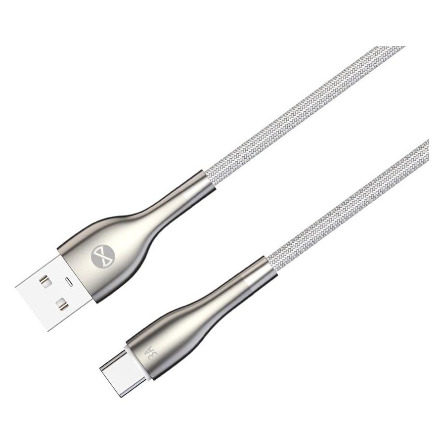 Forever Schlankes Kabel USB - USB-C 1,0 m 3A weiss (1 m, 15 W) (5900495084293)
