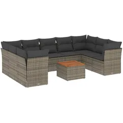 vidaXL, Gartenlounge, Angel (4x Eckteil + 5x Mittelteil + Tisch)