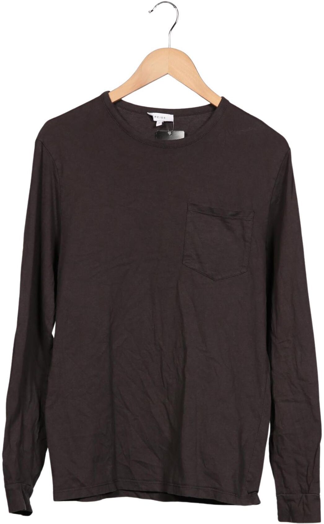 Reiss Herren Langarmshirt, Braun, Gr. S, Baumwolle - Second Hand