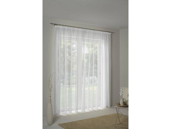 Vorhang WIRTH Nicole Gr. 2, weiss (weiß), B:450cm H:120cm, Polyester, Gardinen, Vorhang, Store