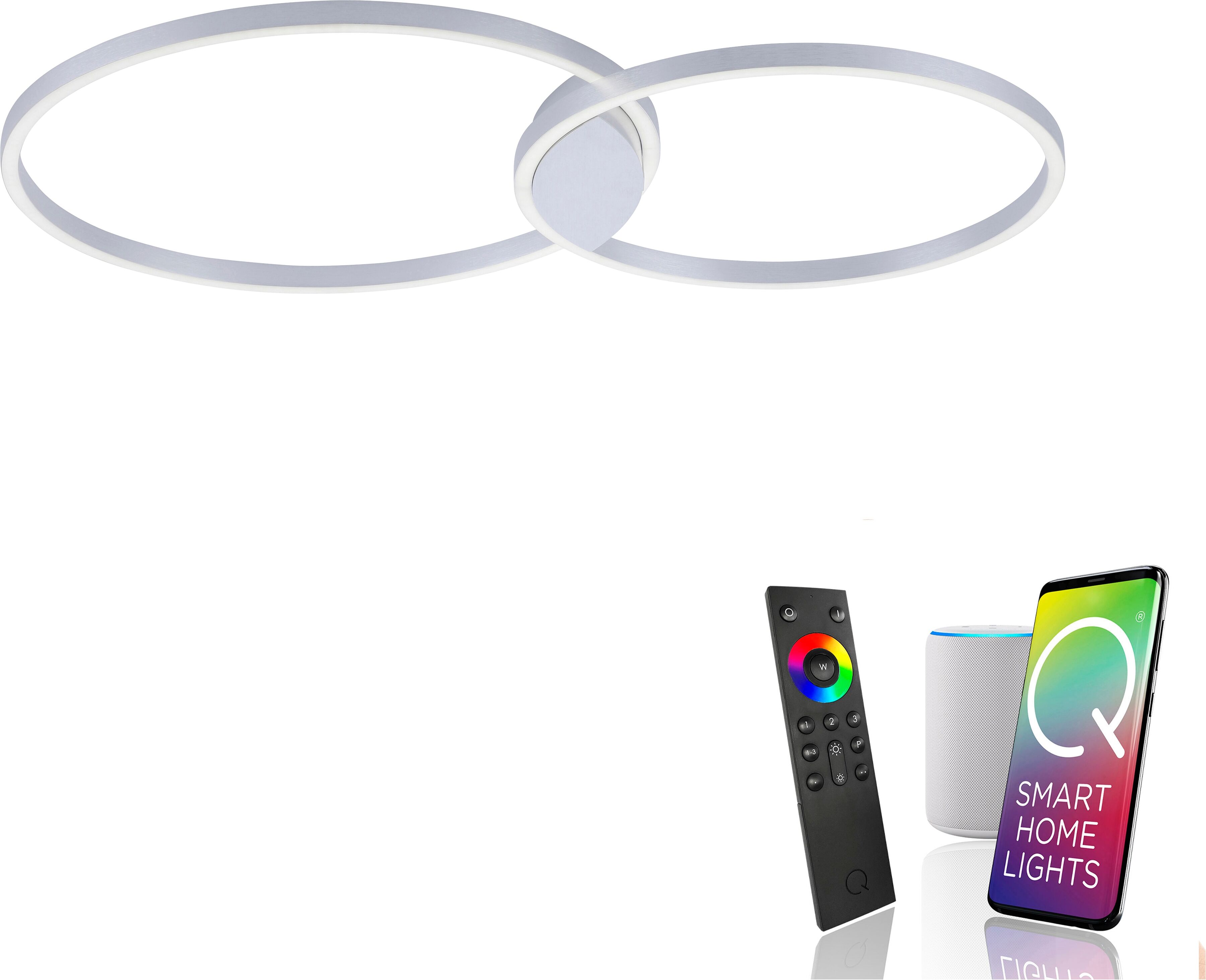 LED Deckenleuchte "Q-KATE", aluminiumfarben, 1, 1 Stk., NEUHAUS Q SMART HOME LIGHTS, Leuchten, LED Deckenleuchte