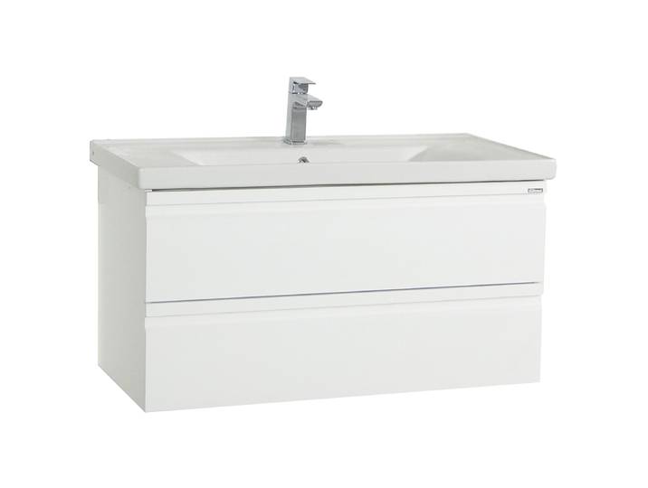 Meuble vasque simple Silora 100cm Blanc/Blanc